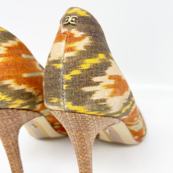 Sam Edelman Hazel Sunset Orange Multi Stiletto Heel Pointy Toe Slip On Pumps 5.5 - Picture 11 of 11